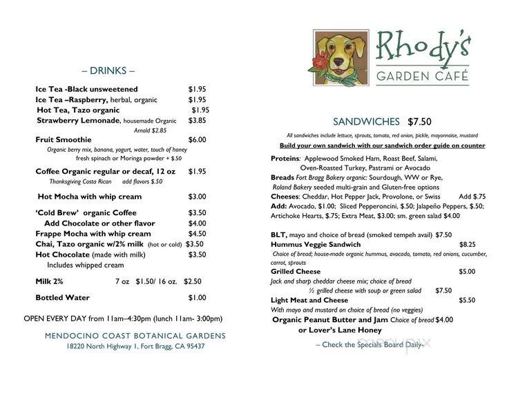 Rhody's Garden Cafe - Fort Bragg, CA