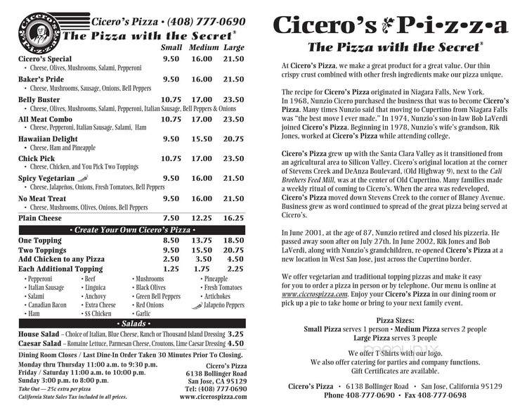 Cicero's Pizzeria - Hesperia, CA