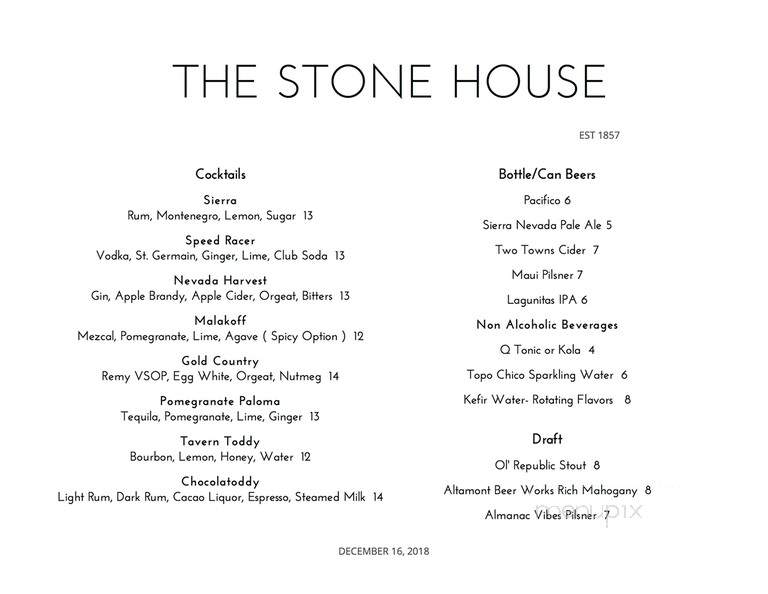 Stonehouse Restaurant - Nevada City, CA