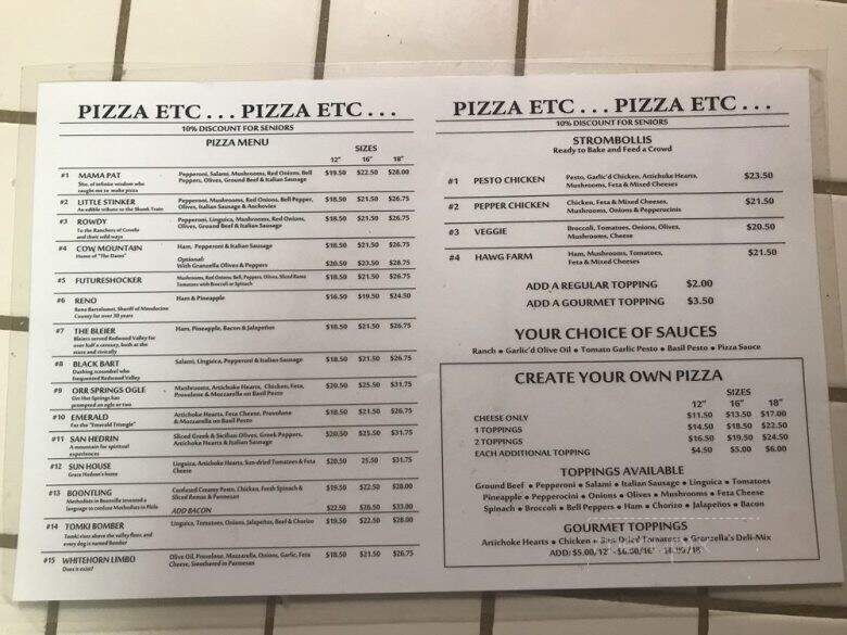 Pizza Etc - Redwood Valley, CA