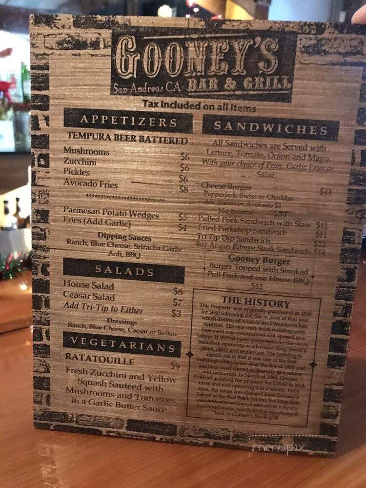 Gooney's Bar & Grill - San Andreas, CA