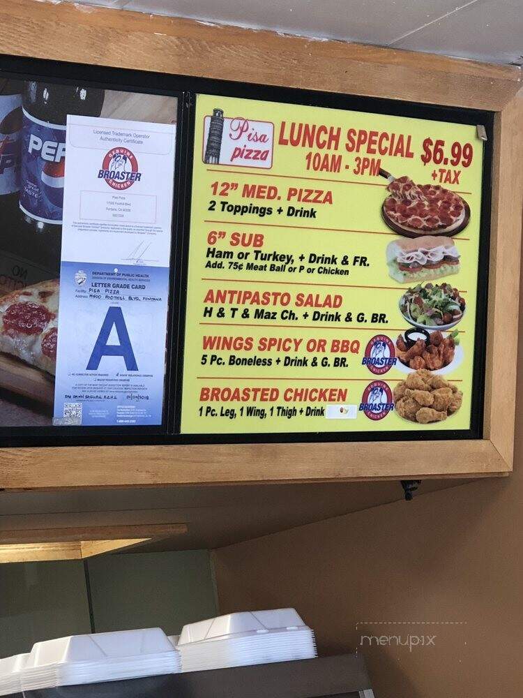 Pisa Pizza - Fontana, CA