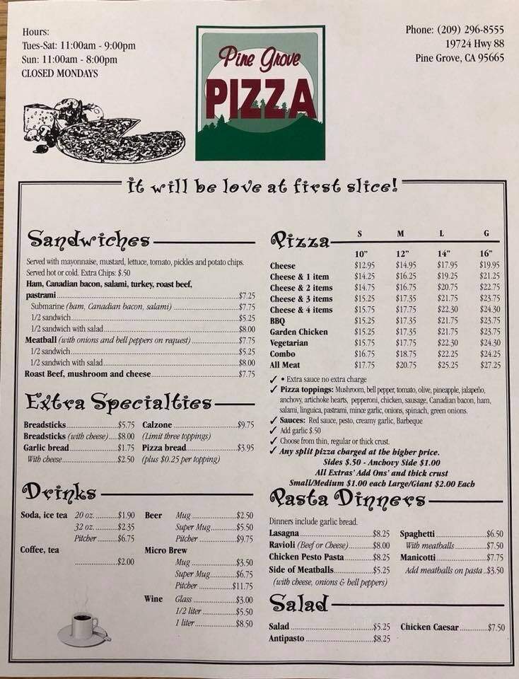 Pine Grove Pizza - Pine Grove, CA