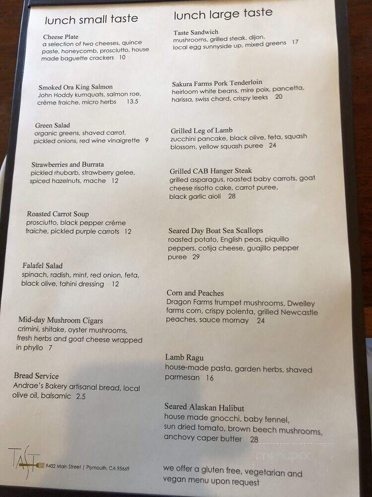 Taste Restaurant - Plymouth, CA