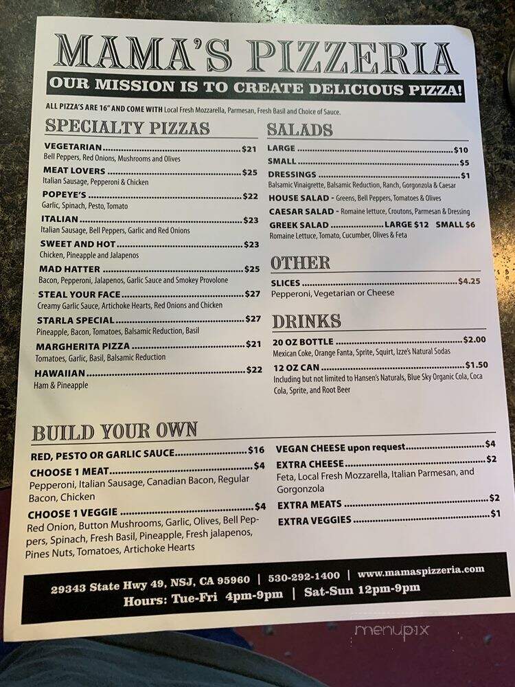 Mamas Pizzeria - North San Juan, CA