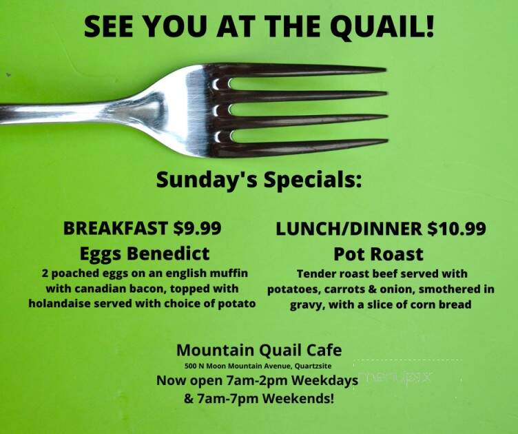 Mountain Quail Cafe - Quartzsite, AZ