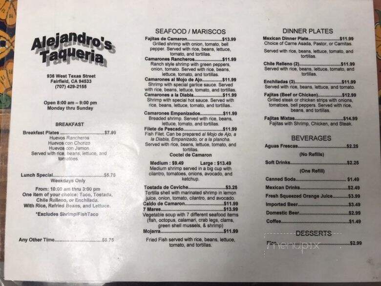 Alejandro's Taqueria - Fairfield, CA