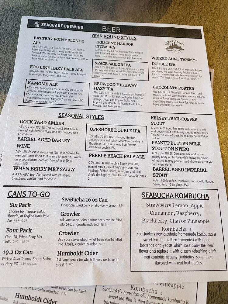 Seaquake Brewing - Crescent City, CA