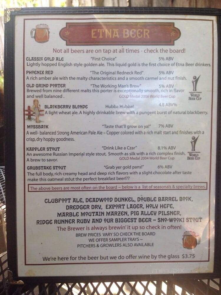 Etna Brewing Company - Etna, CA