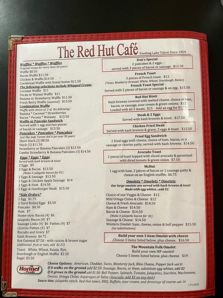 Red Hut Cafe - South Lake Tahoe, CA