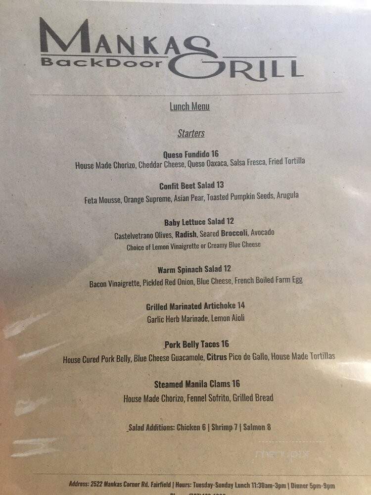 Mankas Backdoor Grill - Fairfield, CA