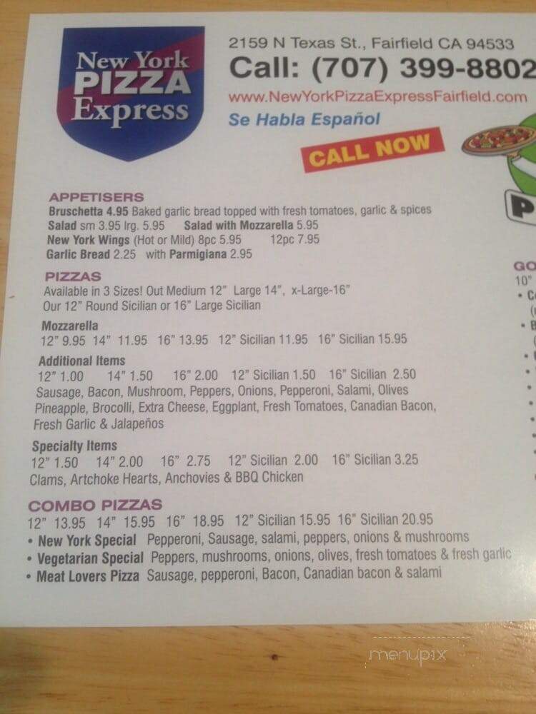 New York Pizza Express - Fairfield, CA