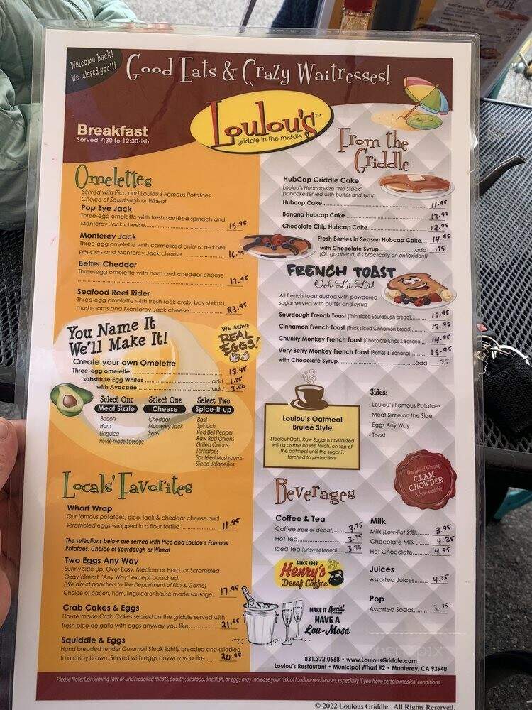 Lou Lou's Grill in Rhe Middle - Monterey, CA