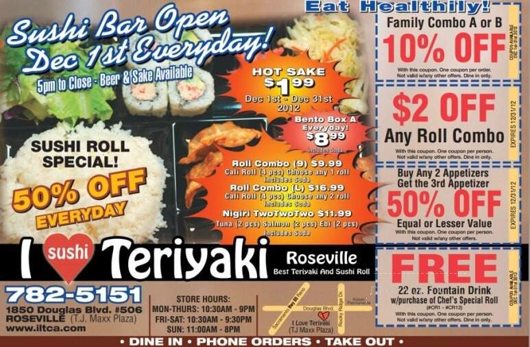 I Love Teriyaki - Roseville, CA