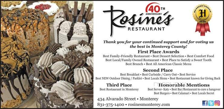 Rosine's Restaurant - Monterey, CA