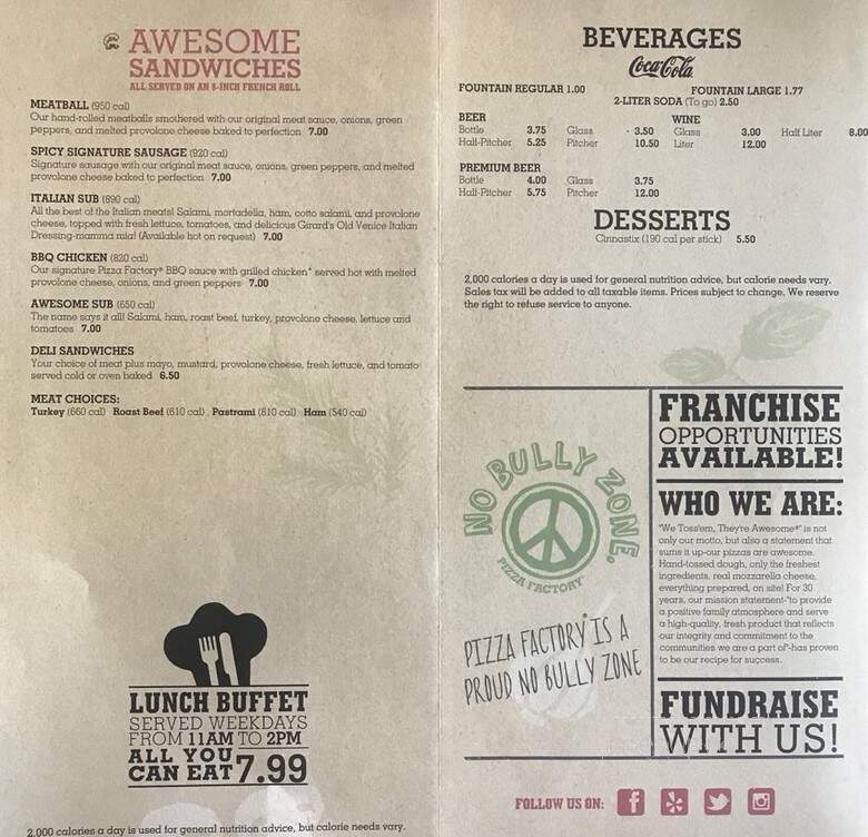 Pizza Factory - Portola, CA