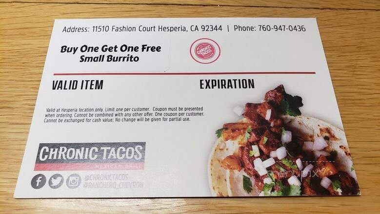 Chronic Tacos - Hesperia, CA