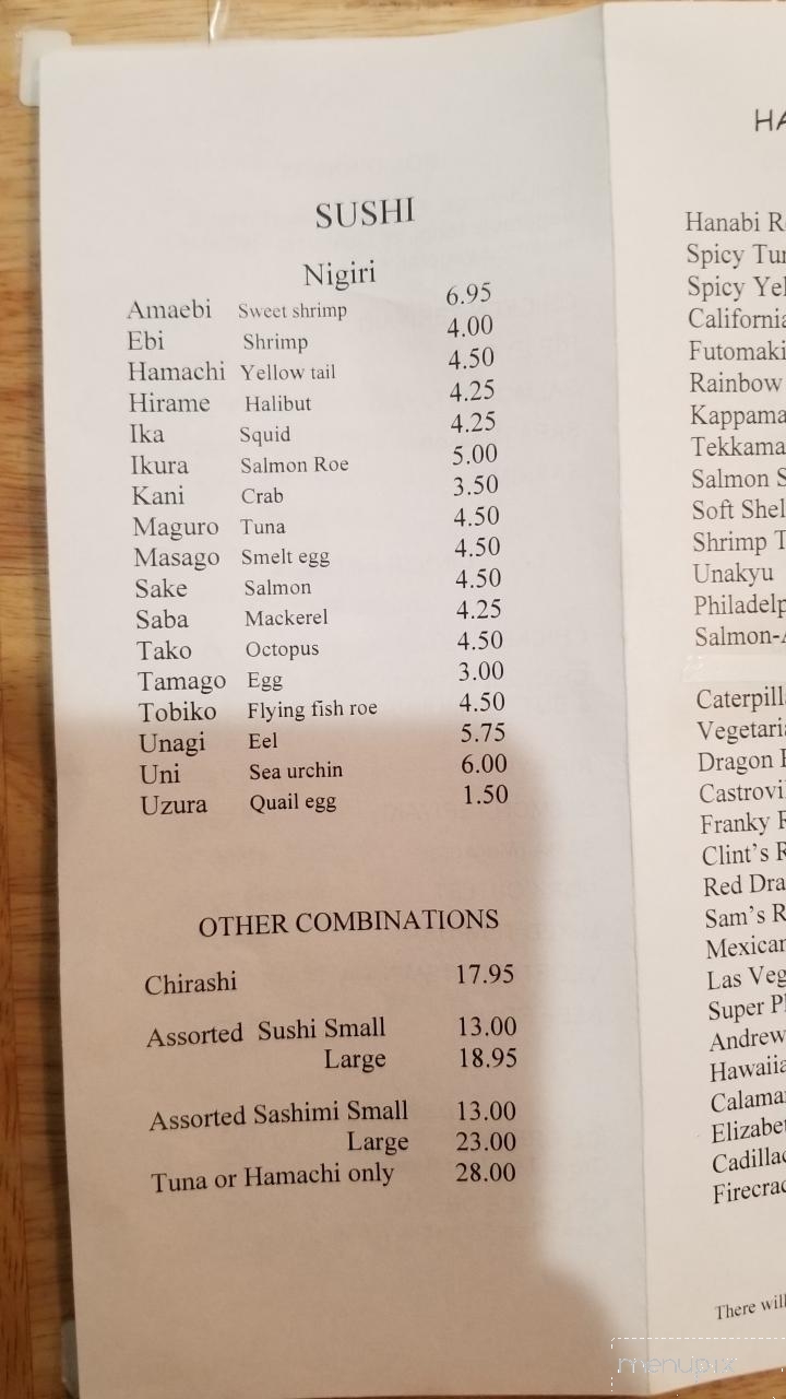 Hanabi Japanese Restaurant - Castroville, CA